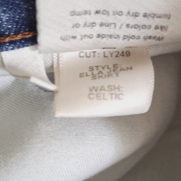 Reformation Ella Jean Mini Skirt Women's Blue Color Block Distress Zip Fly Sz 30 - Picture 8 of 8